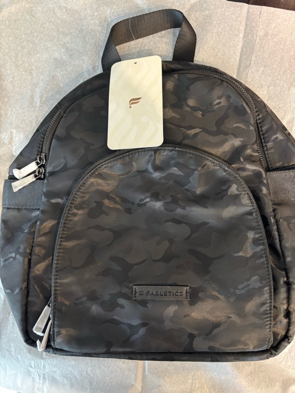 Fabletics Downtown Black Camouflage Nylon Backpack - Picture 2 of 9